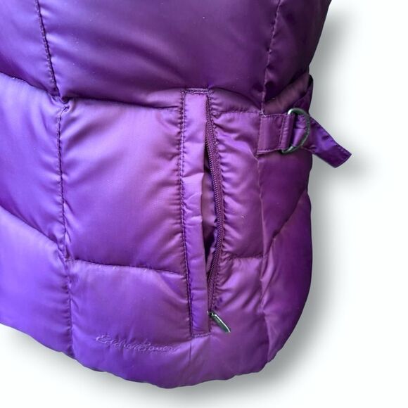 Eddie Bauer Women’s Small Purple Premium Goose Down Puffer Vest Made in USA - Picture 7 of 13